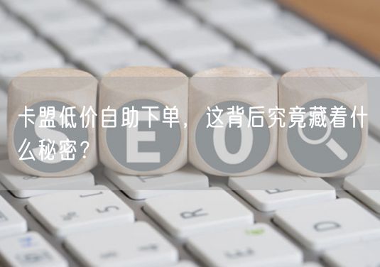 卡盟低价自助下单，这背后究竟藏着什么秘密？