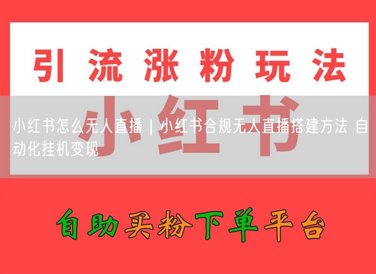 小红书怎么无人直播｜小红书合规无人直播搭建方法 自动化挂机变现